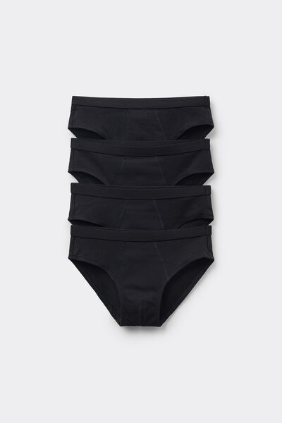Tezenis 4 pares de slip básicos de algodón niños Niño Negro Tamaño 10-11