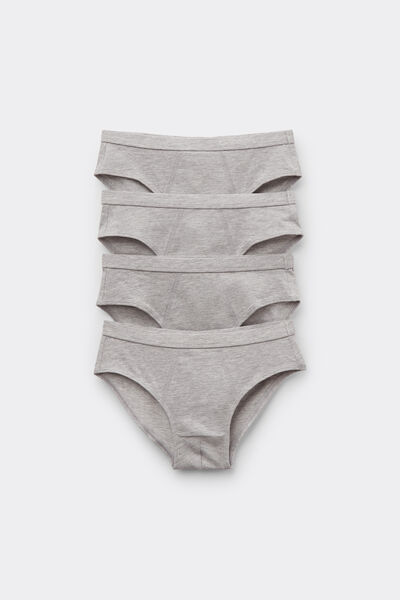 Tezenis 4 pares de slip básicos de algodón niños Niño Gris Tamaño 10-11