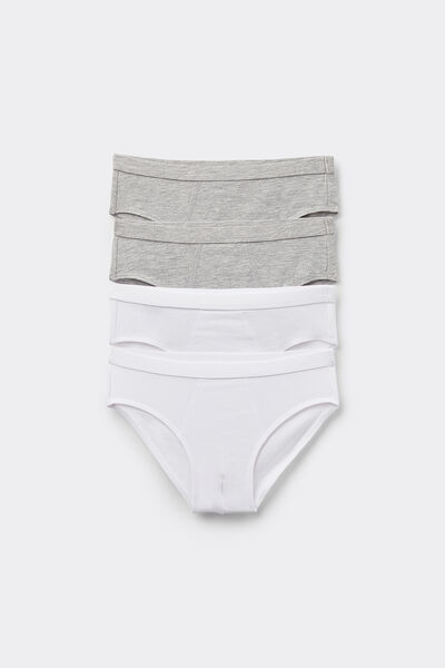 Tezenis 4 pares de slip básicos de algodón niños Niño Blanco Tamaño 10-11