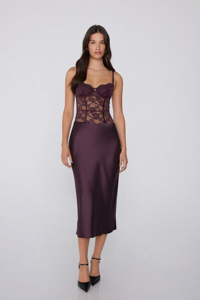 Tezenis Body Balconette Lovely Charm Mujer Violeta Tamaño 2B