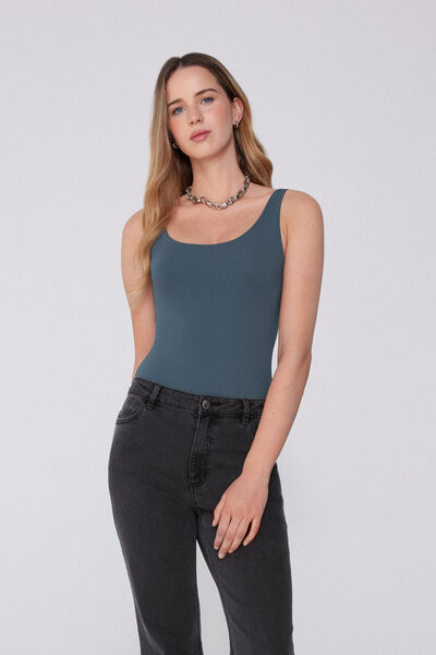 Tezenis Body Brasier Tirante Ancho Light Touch Mujer Azul Tamaño L