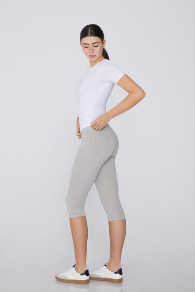 Tezenis Leggings Capri de Algodón Orgánico Mujer Gris Tamaño L