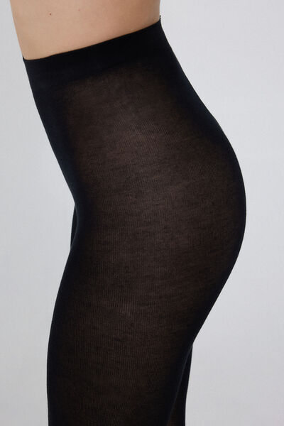 Tezenis Medias Tupidas con Cashmere Mujer Negro Tamaño L