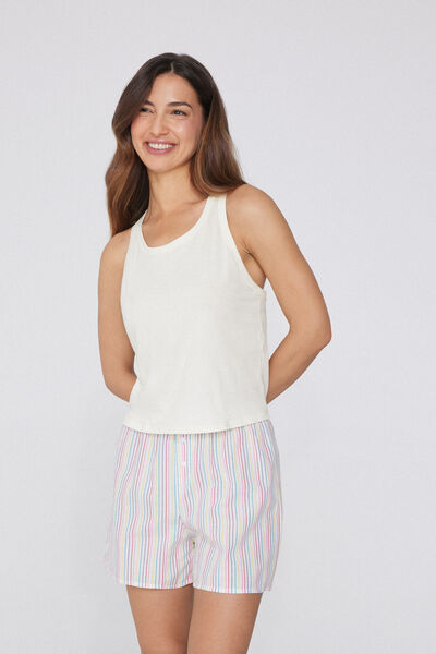 Tezenis Camiseta Tirantes Anchos de Algodón Mujer Blanco Tamaño L