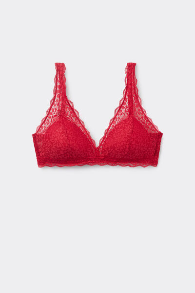 Tezenis Sujetador triángulo de encaje reciclado Havana Mujer Rojo Tamaño 4C