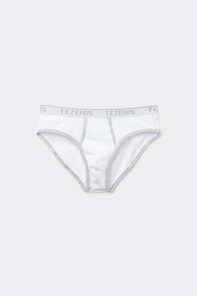 Tezenis Calzoncillos Algodón Orgánico Bordes Contraste Logo Hombre Blanco Tamaño L