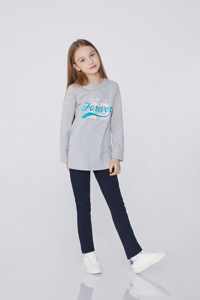 Tezenis Leggings térmicos de algodón para niñas Chica Azul Tamaño 10/11