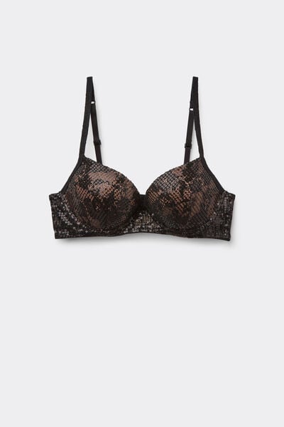 Tezenis Sujetador Push-Up Relleno Berlin Luxury Dream Mujer Negro Tamaño 1B