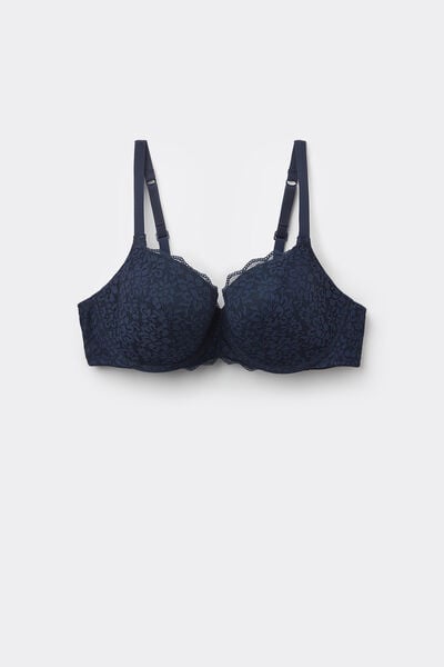 Tezenis Sujetador balconette con encaje reciclado Prague Mujer Azul Tamaño 4B