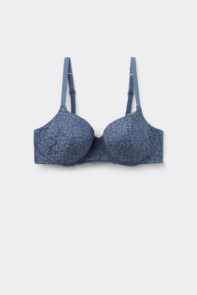 Tezenis Sujetador balconette con encaje reciclado Prague Mujer Azul Tamaño 4B