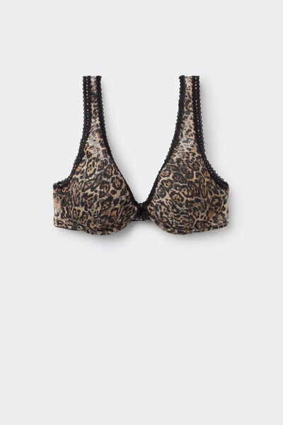Tezenis Sujetador Push-up Athens Iconic Leopard Mujer Animalier Tamaño 4C