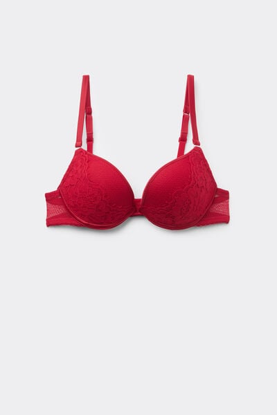 Tezenis Sujetador Super Push-Up Los Angeles Delicate Net Mujer Rojo Tamaño 1B