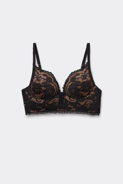 Tezenis Sujetador Triángulo con Relleno Ibiza Romantic Fantasy Mujer Negro Tamaño 1B