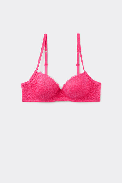 Tezenis Sujetador Balconette Con Relleno Ligero de Encaje Reciclado Wien Mujer Rosa Tamaño 5C