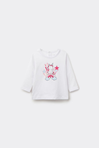 Tezenis Camiseta Manga Larga Algodón Estampado Baby  Blanco Tamaño 0-3