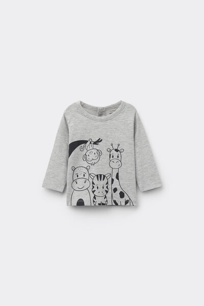 Tezenis Camiseta Manga Larga Algodón Estampado Baby  Gris Tamaño 0-3