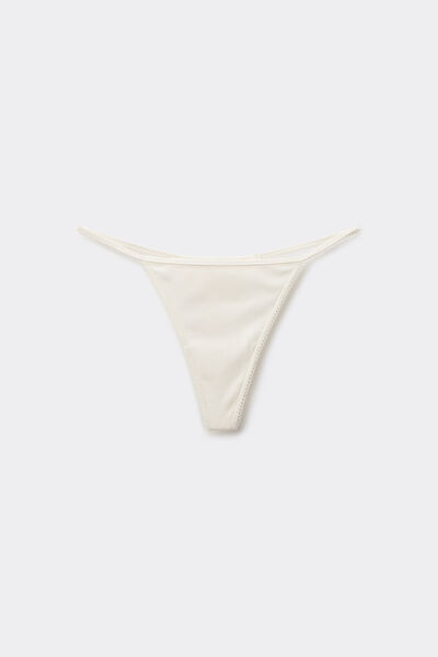 Tezenis Tanga con Tira Lateral Fina Cotton Cutie Mujer Blanco Tamaño L
