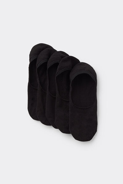 Tezenis 5 Pares Calcetines Invisibles Algodón Unisex Mujer Negro Tamaño 34-36