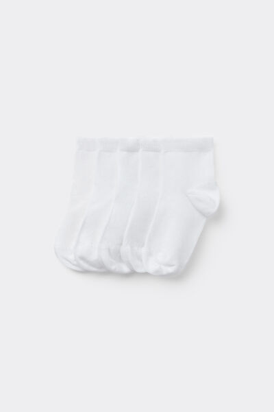 Tezenis Pack 5 calcetines cortos algodón unisex para niños Unisex Blanco Tamaño 25-27