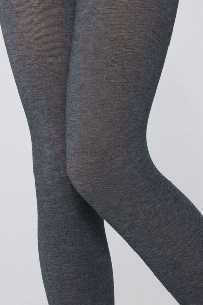 Tezenis Leotardos de algodón básico para niña Chica Gris Tamaño 10-13