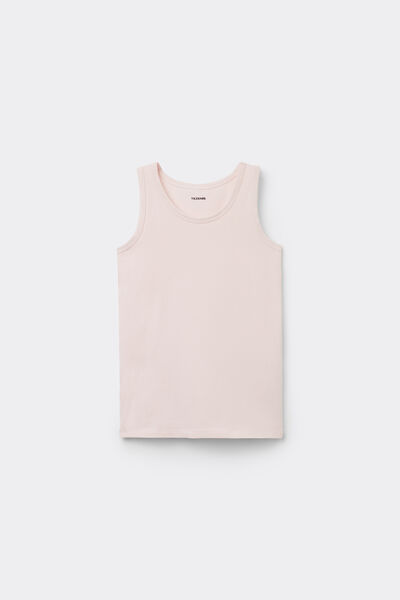 Tezenis Camiseta de tirantes anchos básica de algodón para niños unisex Unisex Rosa Tamaño 10-11