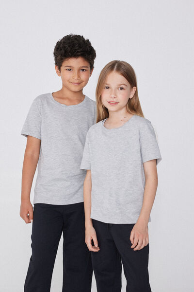 Tezenis Camiseta manga corta 100% algodón para niño unisex Unisex Gris Tamaño 10-11