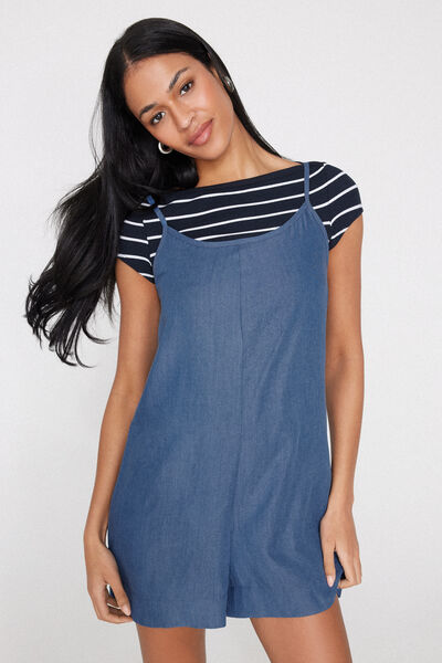 Tezenis Peto Corto Tela Denim Mujer Azul Tamaño M