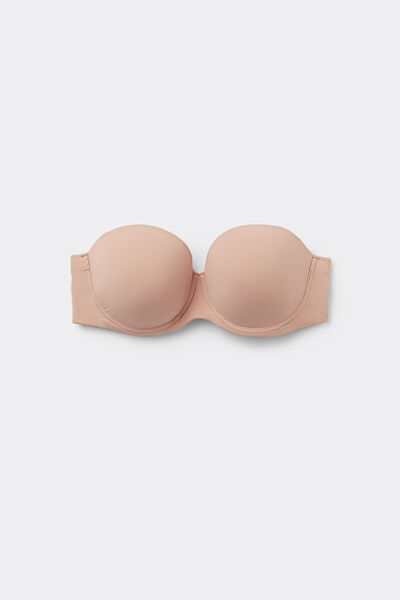 Tezenis Sujetador Bandeau con Relleno Ligero de Microfibra Reciclada Full Coverage Mujer Natural Tamaño 2D