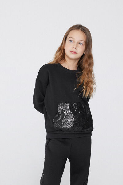 Tezenis Sudadera Gruesa Niña Bolsillo Lentejuelas Chica