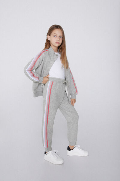Tezenis Pantalones Largos Felpa Gruesa Niña Bandas Laterales Chica