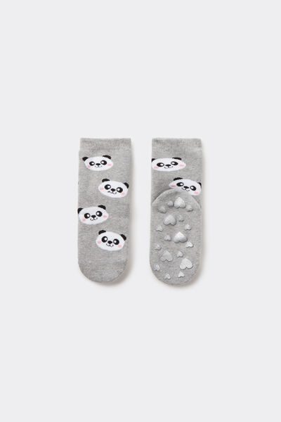 Tezenis Calcetines Antideslizantes Cortos con Motivo para Niña Chica Gris Tamaño 25-27