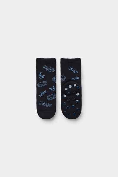 Tezenis Calcetines Antideslizantes Cortos con Motivo para Niño Niño Azul Tamaño 25-27