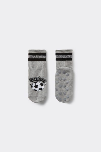 Tezenis Calcetines Antideslizantes Algodón Ligero Estampado para Niño Niño Gris Tamaño 25-27