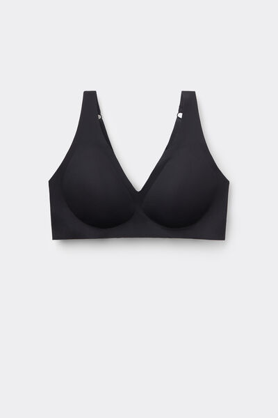 Tezenis Sujetador Triangular Sin Costuras Natural Lifting Mujer Negro Tamaño 3D