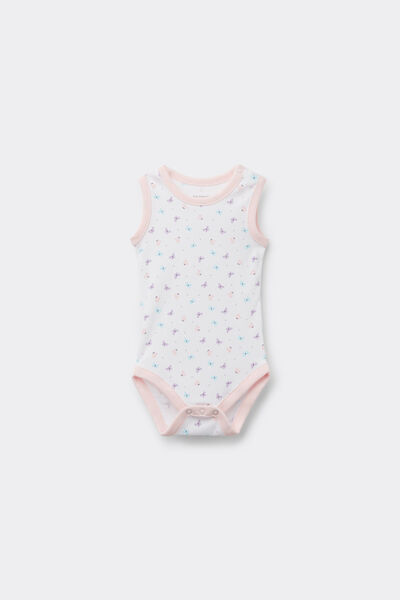 Tezenis Body Bebè Spalla Larga in 100% Cotone Stampato Bianco Taglia 6-9 M (68 cm)