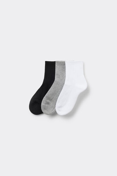 Tezenis 3 Páry Krátkých Dětských Bavlněných Ponožek Sport Unisex Unisex Cerná Velikost 25-27