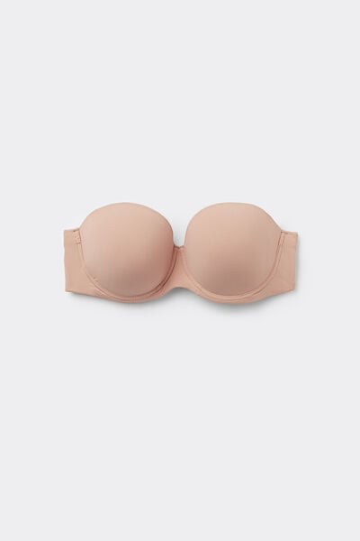 Tezenis Sujetador Bandeau con Relleno Ligero de Microfibra Reciclada Full Coverage Mujer Natural Tamaño 4D