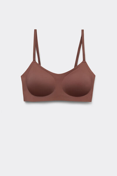 Tezenis Sujetador Push-up Sin Costuras Natural Lifting Plus Mujer Marrón Tamaño 3B
