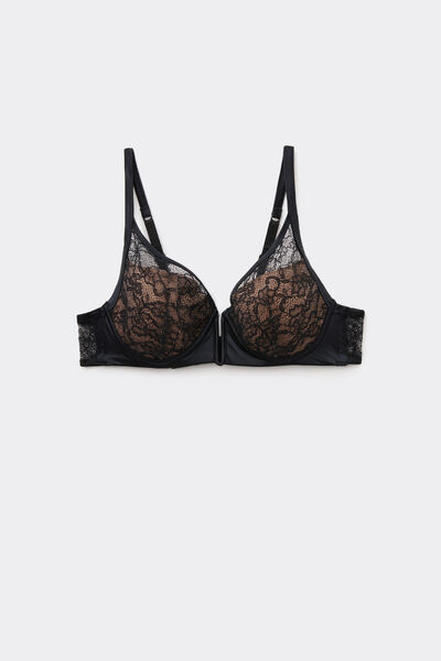 Tezenis Sujetador Balconette con Relleno Ligero Mistery Essence Mujer Negro Tamaño 2B