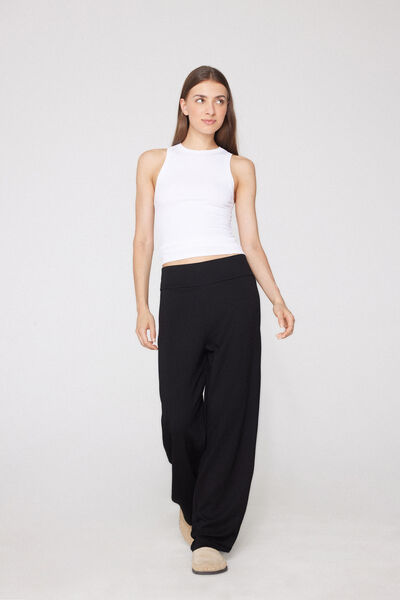 Tezenis Pantalones Largos Rectos Soft Touch Mujer Negro Tamaño L