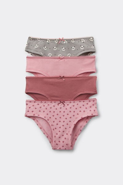Tezenis 4 Braguitas niña algodón estampado Chica Gris Tamaño 10-11