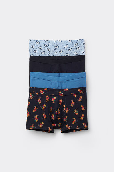 Tezenis 4 Bóxers de Algodón para Niño Estampados Niño Azul Tamaño 10-11