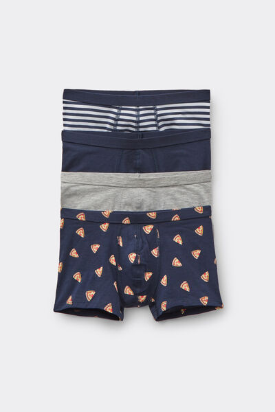 Tezenis 4 Bóxers de Algodón para Niño Estampados Niño Azul Tamaño 8-9