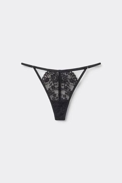 Tezenis Tanga se Šňůrkou na Boku Sensual Desire Žena Cerná Velikost M