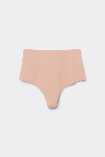 Tezenis Braguita Brasileña Cintura Alta Microfibra Reciclada Sin Costuras Mujer Natural Tamaño M