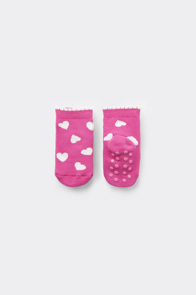 Tezenis Calcetines Antideslizantes para Bebé de Algodón con Fantasía  Rosa Tamaño 0-3