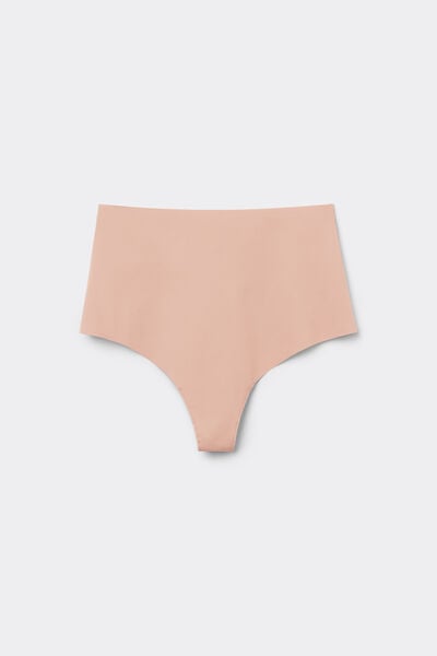 Tezenis Braguita Brasileña Cintura Alta Microfibra Reciclada Sin Costuras Mujer Natural Tamaño M