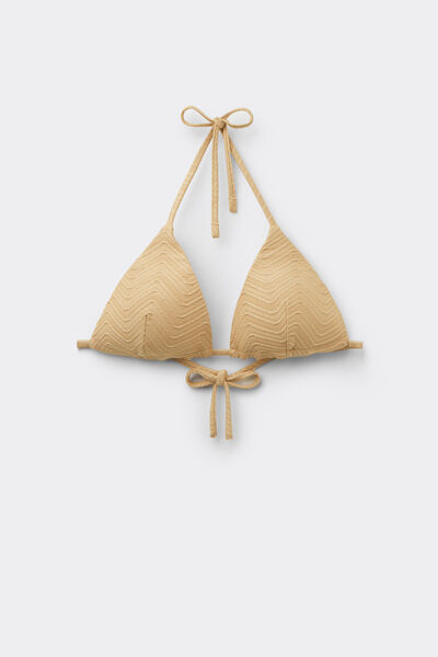 Tezenis Top Bikini Triángulo Relleno Ligero Sparkling Touch Dorado Mujer Natural Tamaño 3