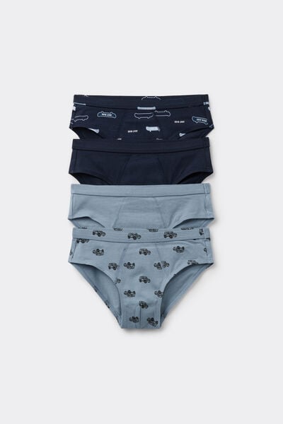Tezenis 4 Calzoncillos de Algodón para Niño Estampados Niño Gris Tamaño 2-3
