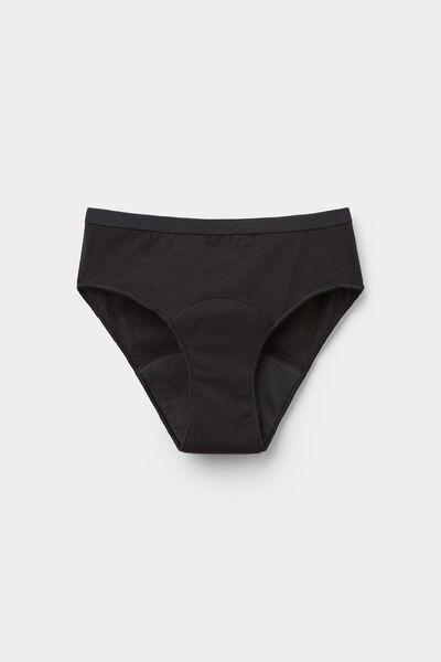 Tezenis Culotte Menstruelle Flux Abondant Coton Biologique Femme Noir Taille XL